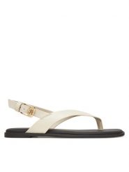 Tommy Hilfiger Sandały Color Block Thong Flat Sandal FW0FW08883 Écru. Sandały damskie Tommy Hilfiger, bez wzorów, ze skóry, bez obcasa, na płaskiej podeszwie. Za 299.99 zł.