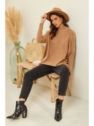 Soft Cashmere Sweter w kolorze jasnobrązowym rozmiar: 34/36. Brązowe golfy damskie Soft Cashmere, bez wzorów, z kaszmiru, bez ramiączek. Za 104.99 zł.