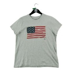 Second life - Koszulka damska z krótkim rękawem - Stan bardzo dobry. Szare t-shirty damskie Ralph Lauren, bez wzorów, bez kołnierzyka. Za 114.17 zł.