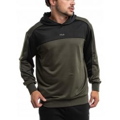 Bluza Męska Z Kapturem Fila Luźna Sportowa Dresowa Treningowa Hoodie r. XL. Zielone bluzy sportowe męskie Fila, bez wzorów, z dresówki, sportowe, bez kołnierzyka, bez ramiączek. Za 218.00 zł.