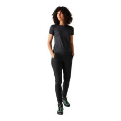 Spodnie Damskie Pentre II Stretch Walking Trousers. Czarne spodnie materiałowe damskie Regatta, bez wzorów, z materiału. Za 193.99 zł.