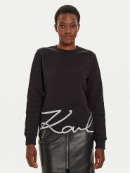 KARL LAGERFELD Bluza 245W1815 Czarny Regular Fit. Czarne bluzy bez kaptura damskie Karl Lagerfeld, xs, z bawełny. Za 509.99 zł.