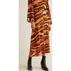 Mango - Spódnica. Brązowe spódniczki damskie Mango, m, bez wzorów, z materiału, maxi, rozkloszowane. W wyprzedaży za 59.90 zł.
