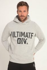 Męska Bluza z kapturem kaptur nadruk Ultimate kieszeń kangurka. Szare bluzy sportowe męskie JAY-PI, bez wzorów, z bawełny, sportowe, bez kołnierzyka, bez ramiączek. Za 279.99 zł.
