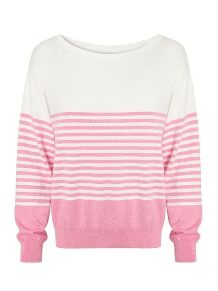 TATUUM Sweter w kolorze biało-różowym rozmiar: XL. Białe swetry klasyczne damskie Tatuum, xl, bez kołnierzyka. Za 130.81 zł.