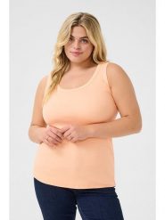 KAFFE curve Top w kolorze brzoskwiniowym rozmiar: L. Pomarańczowe topy damskie KAFFE curve, l, bez wzorów, bez kołnierzyka. Za 43.99 zł.