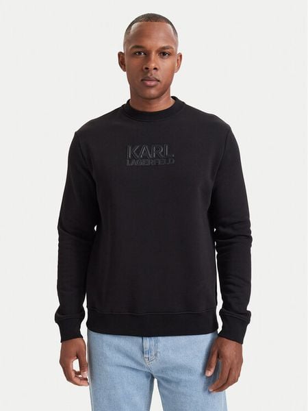 KARL LAGERFELD Bluza 705074 564953 Czarny Regular Fit. Czarne bluzy bez kaptura męskie Karl Lagerfeld, m, z bawełny. Za 699.99 zł.