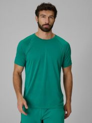 4F Koszulka do biegania szybkoschnąca męska - zielona S. Zielone t-shirty sportowe męskie 4f, l, z dzianiny, bez ramiączek, do biegania. Za 129.99 zł.