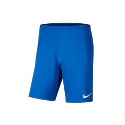 Spodenki Piłkarskie Męskie Nike Dry Park III. Niebieskie szorty męskie Nike, bez kołnierzyka. Za 133.00 zł.