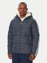 Guess Kurtka zimowa Z5BL02 WFIQ2 Granatowy Regular Fit. Niebieskie kurtki męskie Guess, na zimę, m, z aplikacjami, z bawełny, bez kaptura. Za 954.99 zł.