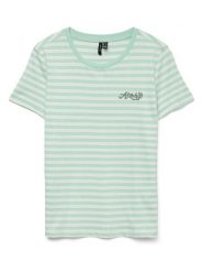 Vero Moda Koszulka w kolorze zielonym rozmiar: L. Zielone bluzki damskie Vero Moda, l, bez wzorów, z bawełny, bez kołnierzyka. Za 61.60 zł.