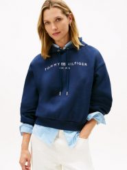 Tommy Hilfiger bluza z kapturem Kobiety niebieski, XS. Niebieskie bluzy z kapturem damskie Tommy Hilfiger, xs, z materiału. Za 279.95 zł.