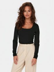ONLY Bluzka Lea 15302647 Czarny Slim Fit. Czarne bluzki damskie Only, s, bez wzorów, z syntetyku, bez kołnierzyka, bez ramiączek. Za 119.99 zł.