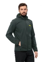 Jack Wolfskin Kurtka softshellowa "Bornberg" w kolorze ciemnozielonym rozmiar: XXL. Zielone kurtki outdoor męskie Jack Wolfskin, xxl, bez wzorów, bez kaptura. Za 338.21 zł.