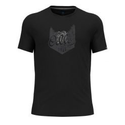 Koszulka męska z krótkim rękawem trekkingowa Odlo NIKKO. Czarne t-shirty sportowe męskie Odlo, m, z bawełny, bez ramiączek, na fitness i siłownię. Za 177.30 zł.