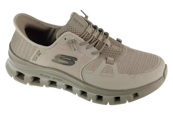 Buty sportowe Sneakersy męskie, Slip-Ins: Glide-Step Pro. Zielone buty sportowe na co dzień męskie Skechers, z materiału, bez zapięcia, trekkingowe. Za 429.99 zł.