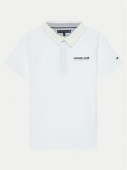 Tommy Hilfiger Polo KB0KB09332 Biały Regular Fit. Białe t-shirty chłopięce Tommy Hilfiger, bez wzorów, z bawełny, bez ramiączek. Za 179.99 zł.