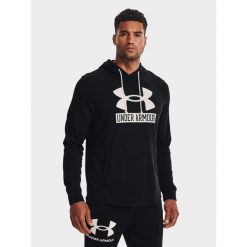 Bluza fitness męska UNDER ARMOUR Rival Terry z kapturem. Białe bluzy sportowe męskie Under Armour, bez wzorów, casualowe, bez kołnierzyka, bez ramiączek. Za 109.99 zł.