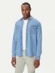 Tommy Jeans Koszula jeansowa DM0DM21727 Niebieski Regular Fit. Niebieskie koszule męskie Tommy Jeans, l, bez wzorów, z bawełny, bez kołnierzyka, bez ramiączek. Za 289.99 zł.