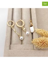 Nakkash Pozłacane kolczyki-kreole (3 szt.) z cyrkoniami rozmiar: onesize. Żółte kolczyki damskie Nakkash, z cyrkonią, pozłacane. Za 69.58 zł.