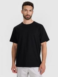 4F T-shirt oversize gładki męski - czarny XL. Czarne t-shirty męskie 4f, m, z aplikacjami, z bawełny, bez kołnierzyka. W wyprzedaży za 59.99 zł.