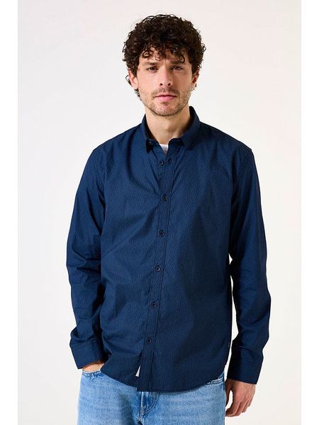 Garcia Koszula w kolorze granatowym rozmiar: L. Niebieskie koszule męskie Garcia, l, bez wzorów, z bawełny, bez kołnierzyka, bez ramiączek. Za 136.78 zł.