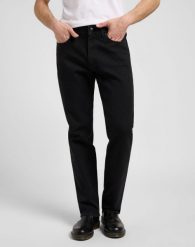 MESKIE SPODNIE LEE X STRAIGHT MIDNIGHT BLACK 112371282. Czarne spodnie materiałowe męskie Lee, bez wzorów, z jeansu. Za 219.99 zł.