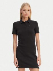 Tommy Jeans Sukienka codzienna Lettuce DW0DW22336 Czarny Slim Fit. Czarne sukienki damskie Tommy Jeans, na co dzień, l, bez wzorów, z bawełny, bez kołnierzyka, bez ramiączek, proste. Za 409.99 zł.