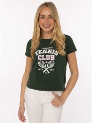Zwillingsherz Koszulka "Tennis Club" w kolorze zielonym rozmiar: XXL. Zielone bluzki damskie Zwillingsherz, xxl, bez wzorów, z bawełny, bez kołnierzyka, bez ramiączek. Za 96.14 zł.