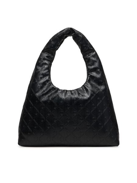 Calvin Klein Torebka Emblem Aop Puffer Lg Shoulder Ba LV04F3199G Czarny. Czarne torebki klasyczne damskie CALVIN KLEIN, bez wzorów, ze skóry, bez dodatków. Za 649.99 zł.