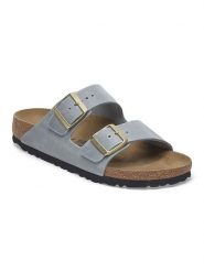 Birkenstock Skórzane klapki "Arizona" w kolorze błękitnym rozmiar: 41. Niebieskie klapki damskie Birkenstock, bez wzorów, bez obcasa. Za 434.95 zł.