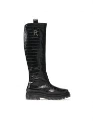 Rage Age Kozaki RA-10-04-000201 Czarny. Czarne kozaki damskie Rage Age, ze skóry, bez obcasa, na płaskiej podeszwie. Za 849.99 zł.