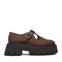 Półbuty G-Star. Brązowe półbuty damskie G-Star, bez wzorów, retro, bez obcasa, na płaskiej podeszwie. Za 349.99 zł.