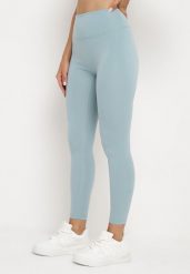 Jasnozielone Legginsy z Wysokim Stanem Parefia. Niebieskie legginsy damskie Born2be, l, bez wzorów, z jeansu. Za 29.99 zł.