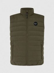 Pepe Jeans Kamizelka pikowana "Toby" w kolorze khaki rozmiar: L. Brązowe kamizelki męskie Pepe Jeans, l, z jeansu. Za 232.78 zł.