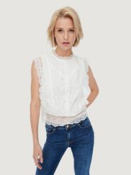 Biustonosz bandeau damski ONLKARO S/L z koronką NOOS WVN, biały. Białe biustonosze Only, bez wzorów, z bawełny. Za 173.60 zł.