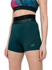 4F Kolarki funkcyjne w kolorze ciemnozielonym rozmiar: XL. Zielone spodnie dresowe damskie 4f, xl, bez wzorów, z materiału. Za 81.95 zł.