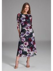 SWING Sukienka w kolorze granatowo-bordowym rozmiar: 44. Niebieskie sukienki damskie Swing, bez wzorów, bez kołnierzyka, bez ramiączek, maxi. Za 198.56 zł.