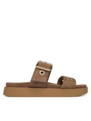 Inuikii Klapki Tilda Buckle 1004.003.0631 Beżowy. Brązowe klapki damskie Inuikii, bez wzorów, ze skóry, bez obcasa. Za 899.99 zł.