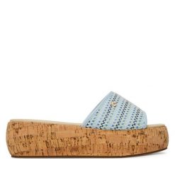 Klapki Roxy. Niebieskie klapki damskie Roxy, bez wzorów, bez obcasa. Za 139.99 zł.