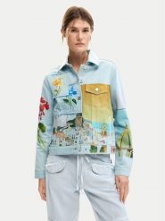 Desigual Kurtka jeansowa Indi 26SWED02 Błękitny Regular Fit. Niebieskie kurtki damskie Desigual, s, bez wzorów, z bawełny, bez kaptura. Za 749.99 zł.