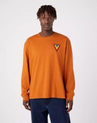 WRANGLER CHEST LOGO TEE MĘSKI LONGSLEEVE KOSZULKA Z DŁUGIM RĘKAWEM NUTMEG BROWN W7BKEEH02 112321458. Brązowe koszulki męskie z długim rękawem Wrangler, m. Za 109.99 zł.