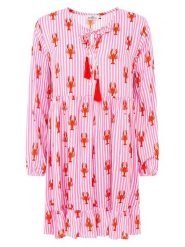 Zwillingsherz Sukienka "Lobsters & Stripes" w kolorze jasnoróżowym rozmiar: S/M. Różowe sukienki damskie Zwillingsherz, na co dzień, m, bez wzorów, z wiskozy, bez kołnierzyka, bez ramiączek, midi, proste. Za 165.99 zł.