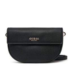 Torebka Guess. Czarne listonoszki damskie Guess, z aplikacjami, bez dodatków. Za 259.99 zł.