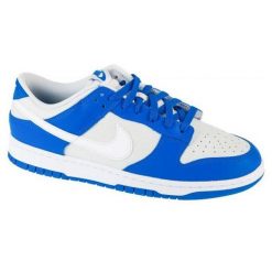 Trampki Męskie Skóra Niskie Dunk. Białe trampki i tenisówki męskie Nike, bez wzorów, ze skóry, bez zapięcia. Za 638.99 zł.