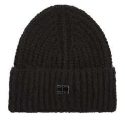Czapka Tommy Jeans. Czarne czapki zimowe damskie Tommy Jeans, z jeansu. Za 219.99 zł.