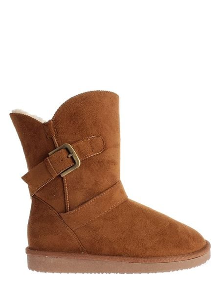 Blackfield Botki zimowe "Eden" w kolorze jasnobrązowym rozmiar: 38. Brązowe botki damskie Blackfield, na zimę, z materiału, z okrągłym noskiem, bez obcasa, bez zapięcia. Za 130.99 zł.