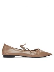DeeZee Półbuty AC240607-2 Beżowy. Brązowe półbuty damskie DeeZee, bez wzorów, z materiału, bez obcasa, na płaskiej podeszwie. Za 83.99 zł.