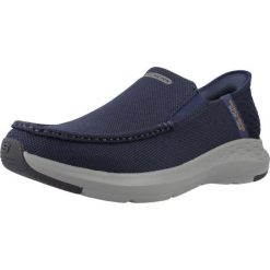 Buty SKECHERS SLIP INS 204804S Niebieski. Niebieskie buty sportowe na co dzień męskie Skechers, bez zapięcia. Za 490.00 zł.