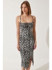 Happiness Istanbul Sukienka w kolorze czarno-białym rozmiar: 36. Czarne sukienki damskie Happiness Istanbul, bez wzorów, bez kołnierzyka, bez ramiączek, midi. Za 86.99 zł.
